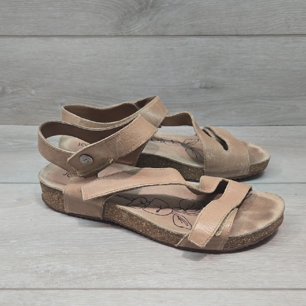Josef Seibel Women Tonga 25 Leather Hook&loop Leather Sandals Shoes Sz 40/9